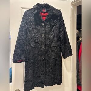 Gallery Black Teddy Jacket with Red Lining
